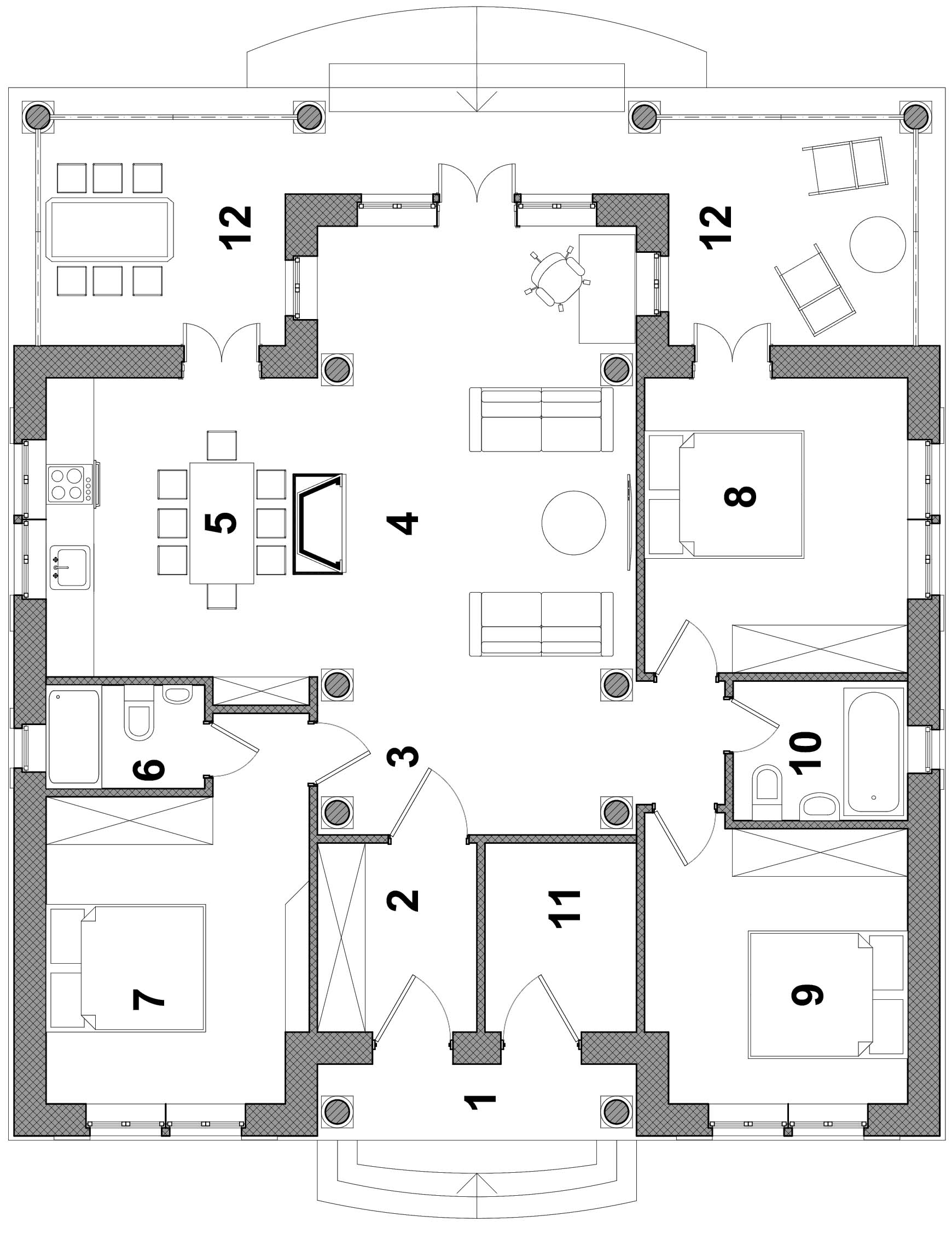 Проекты одноэтажных домов до кв. м: цены, чертежи, планировки, фото