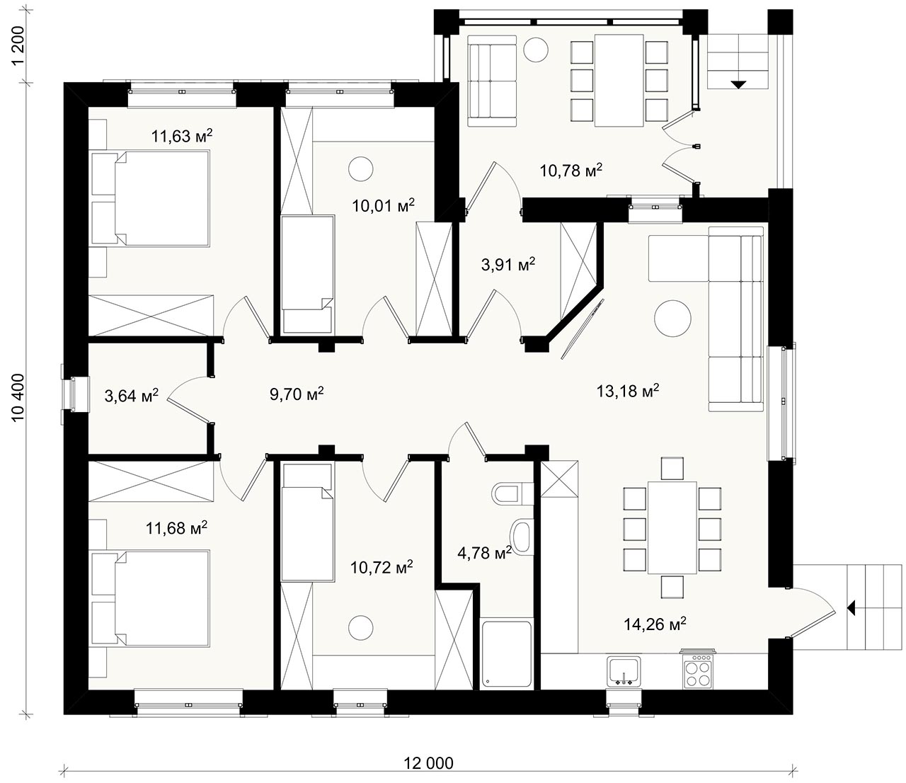 Проекты одноэтажных домов и коттеджей: планировки, фото и чертежи