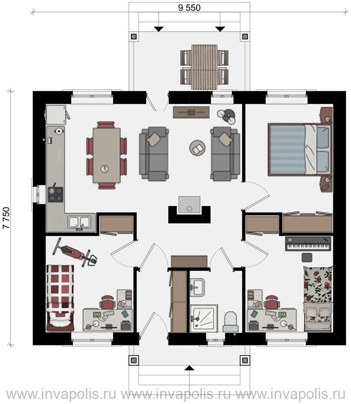 Проекты домов и коттеджей 7 на 11 (7х11) - цены, планировки, чертежи, фото